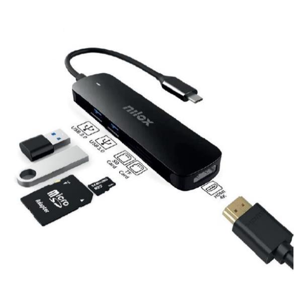 Nilox Adaptador Usb C 5 En 1